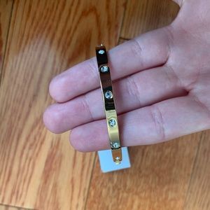 Kate Spade Metal Stone Hinged Bangle - Gold